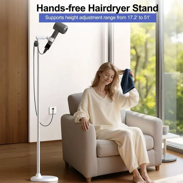 Alt view image 6 of 7 - Heavy Duty Hair Dryer Stand, 360° Rotating, Adjustable Height