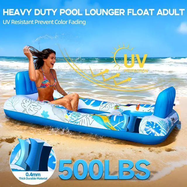 Alt view image 5 of 7 - 2 Person Inflatable Pool Float Adult,Extra Large Inflatable Float