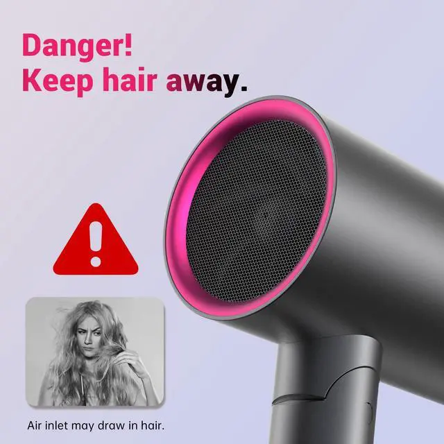 Alt view image 3 of 7 - Diffuser Hair Dryer for Curly Hair,1500W Fast Drying Blow Dryer with Diffuser for Women,Compact & Portable Negative Ion Hairdryer,Mini and Foldable Blowdryer Design for Travel(Gray)
