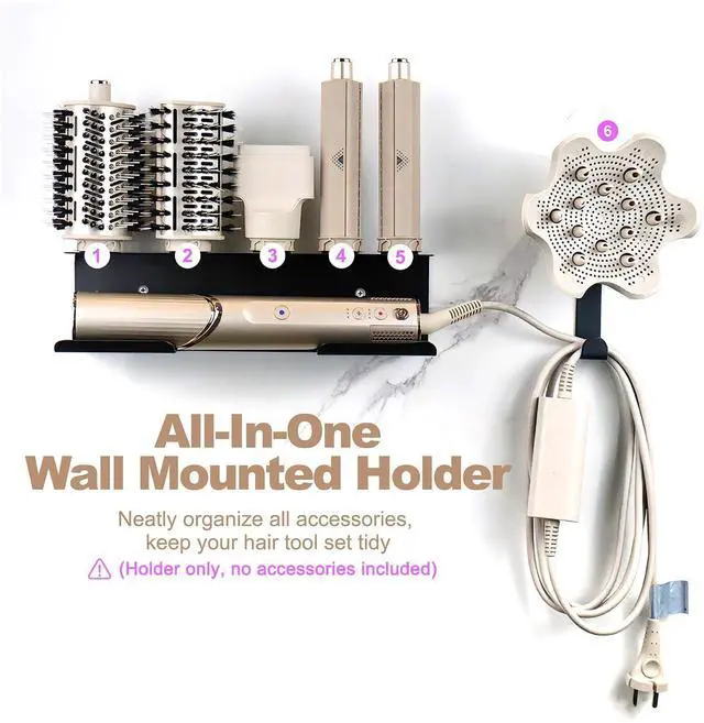 Alt view image 2 of 7 - Hair Dryer Holder for Shark FlexStyle, Wall Mount with Cord Hanger