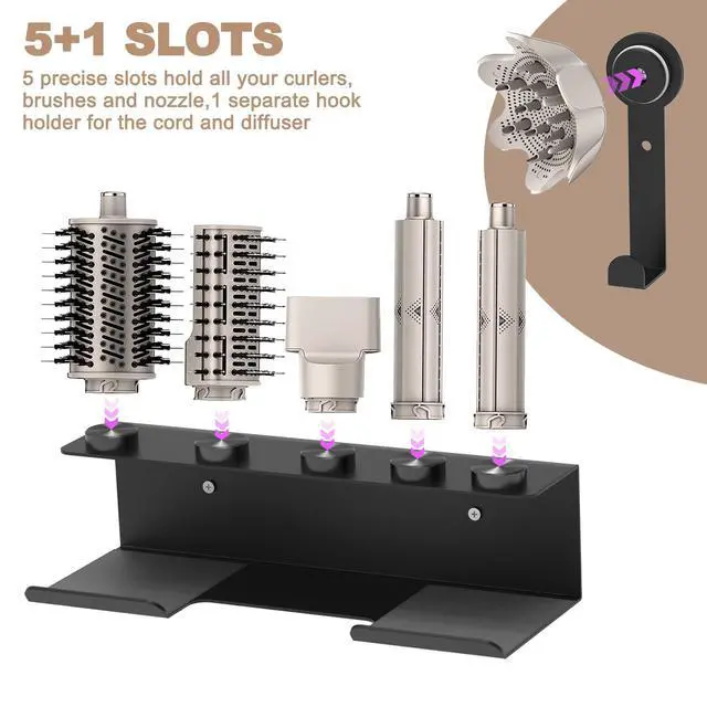 Alt view image 4 of 7 - Hair Dryer Holder for Shark FlexStyle, Wall Mount with Cord Hanger