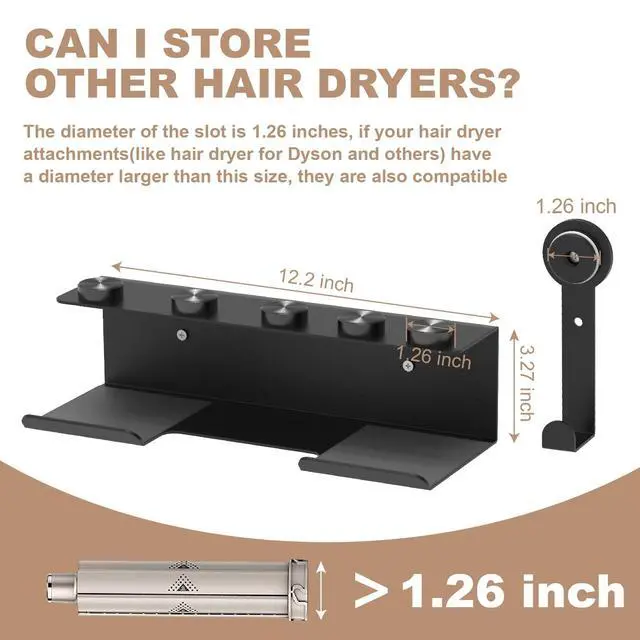 Alt view image 7 of 7 - Hair Dryer Holder for Shark FlexStyle, Wall Mount with Cord Hanger