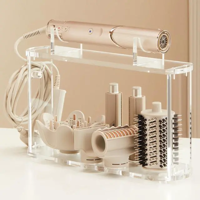 Main image of Acrylic Holder and Organizer for Shark Flexstyle, Shark Hair Dryer Stand and Holder, Flex Style Countertop Organizer Storage for Flexstyle Attachments, Shark Hair Blower Styler Rack