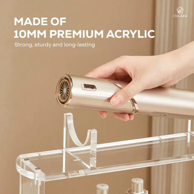 Alt view image 6 of 7 - Acrylic Holder and Organizer for Shark Flexstyle, Shark Hair Dryer Stand and Holder, Flex Style Countertop Organizer Storage for Flexstyle Attachments, Shark Hair Blower Styler Rack