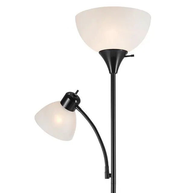 Alt view image 6 of 7 - 67135 72" Floor Lamp with Adjustable Reading Light, Bright, Easy-to-Assemble Torchiere for Bedroom, Living Room & Office - Space-Saving Slim Design
