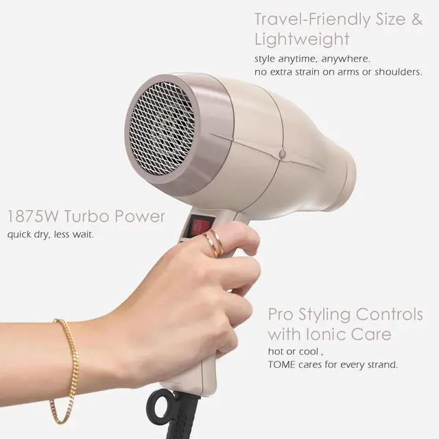 Alt view image 4 of 7 - Hair Dryer 1875W Diffuser Set, Ionic, 3 Attachments, 125V Home