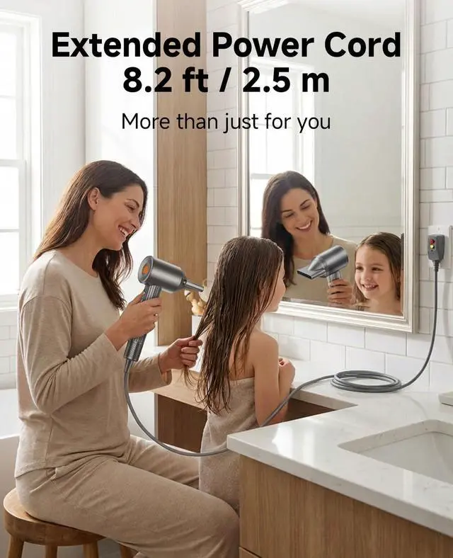 Alt view image 5 of 7 - High Speed Hair Blow Dryer, Ionic Hairdryer Blowdryer, Gray