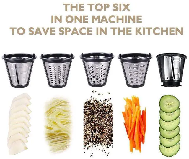 Alt view image 3 of 6 - Electric Cheese Grater Slicer Shredder Salad Maker for Kitchen 150W 5-in-1