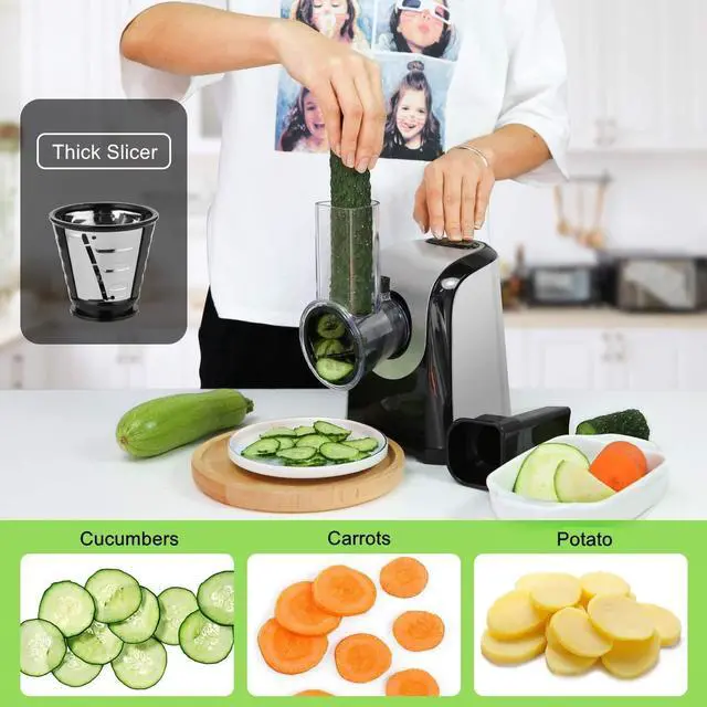 Alt view image 5 of 6 - Electric Cheese Grater Slicer Shredder Salad Maker for Kitchen 150W 5-in-1