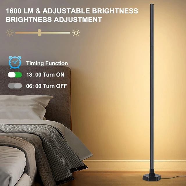 Alt view image 4 of 7 - Led Floor Lamp, Corner Lamp Compatible with Alexa, RGB Corner Floor Lamp with Music Sync, 16 Million DIY Colors for Bedroom