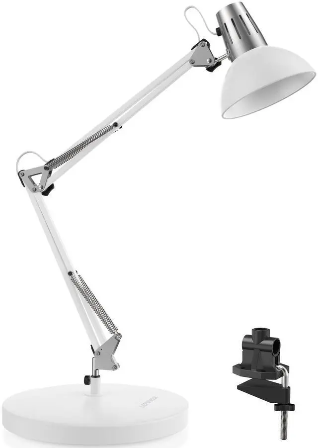 Main image of Metal Adjustable Desk Lamp with Clamp, Swing Arm for Home Office