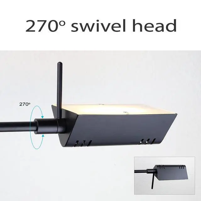 Alt view image 3 of 7 - LED Pharmacy Table Lamp, Full Range Dimming, 12W LED, 360 Degree Swing Arms, Desk, Reading, Craft, Work Lamp, ETL Tested, Black