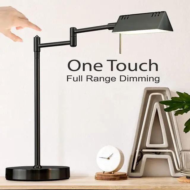Alt view image 2 of 7 - LED Pharmacy Table Lamp, Full Range Dimming, 12W LED, 360 Degree Swing Arms, Desk, Reading, Craft, Work Lamp, ETL Tested, Black