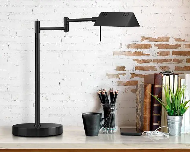 Alt view image 6 of 7 - LED Pharmacy Table Lamp, Full Range Dimming, 12W LED, 360 Degree Swing Arms, Desk, Reading, Craft, Work Lamp, ETL Tested, Black