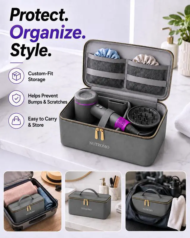 Alt view image 4 of 7 - Hair Dryer with Carry Case,160,000 RPM High Speed Ionic Blow Dryer