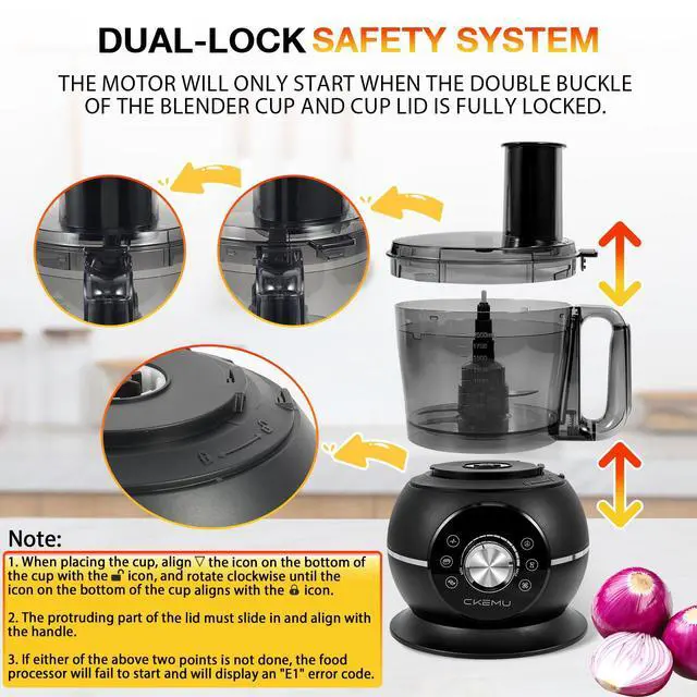 Alt view image 2 of 7 - 12 Cup Smart Food Processor, Electric Food Chopper