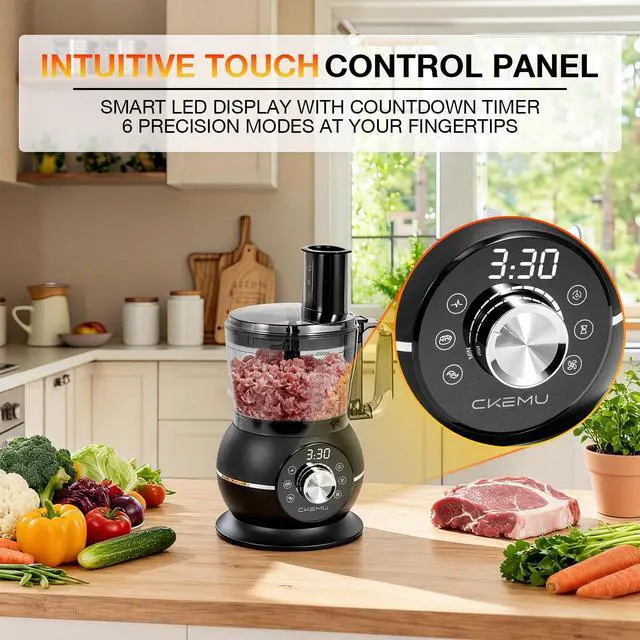 Alt view image 3 of 7 - 12 Cup Smart Food Processor, Electric Food Chopper