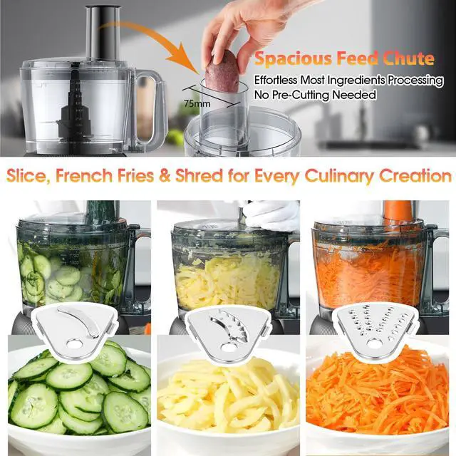 Alt view image 4 of 7 - 12 Cup Smart Food Processor, Electric Food Chopper