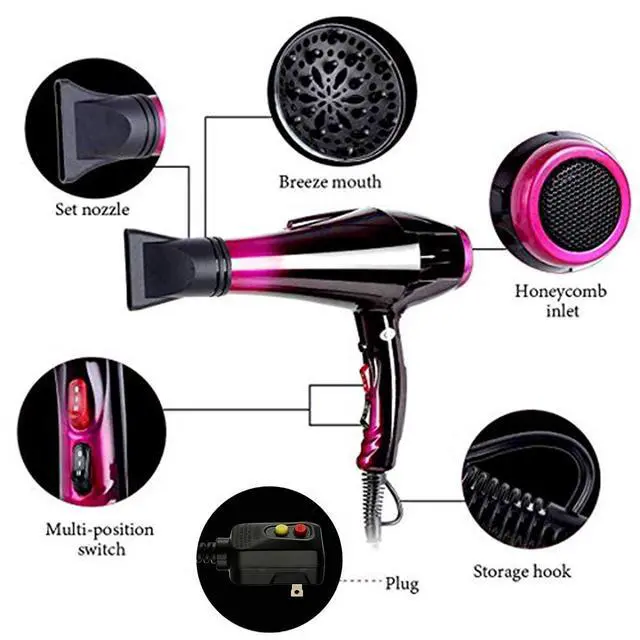 Alt view image 2 of 7 - Professional 3500W Negative Ions Hair Dryer Fast Drying for Women