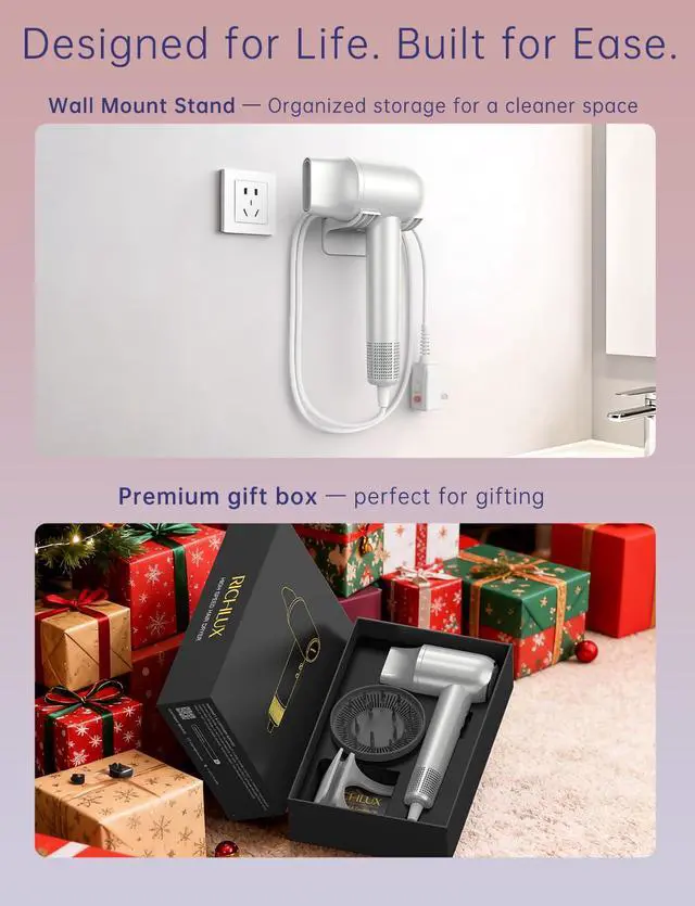 Alt view image 7 of 7 - Ionic Hair Dryer 160000 RPM Professional Portable Lightweight High-Speed