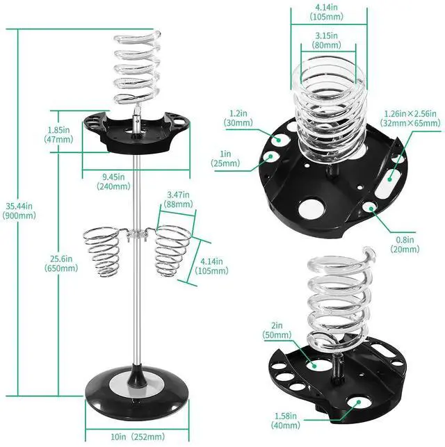 Alt view image 2 of 7 - Hair Dryer Stand,Twisty Style Acrylic Top Holder,Hair Styling Appliances with Tray Two Spiral Holders and Heavy Base for Hair Dryer,Flat Iron,Curling Stick,Hair Straightener,Brush (crystal)