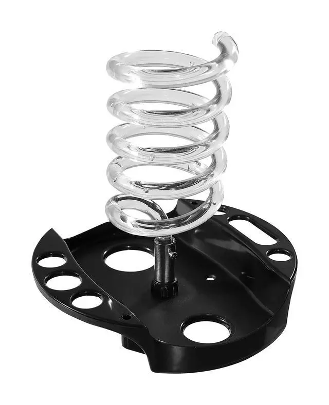 Alt view image 7 of 7 - Hair Dryer Stand,Twisty Style Acrylic Top Holder,Hair Styling Appliances with Tray Two Spiral Holders and Heavy Base for Hair Dryer,Flat Iron,Curling Stick,Hair Straightener,Brush (crystal)