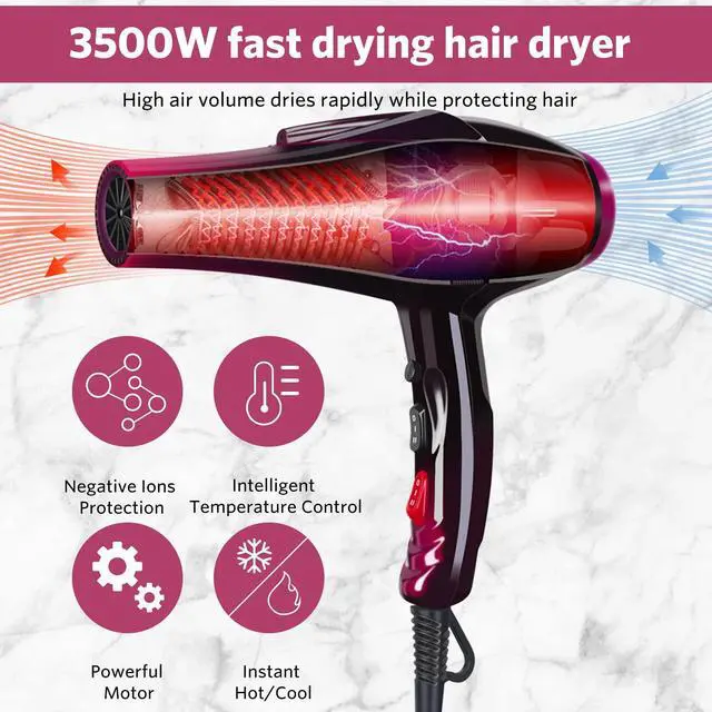 Alt view image 5 of 6 - Ionic Hair Dryers, 3500 Watt Professional Salon Blow Dryers