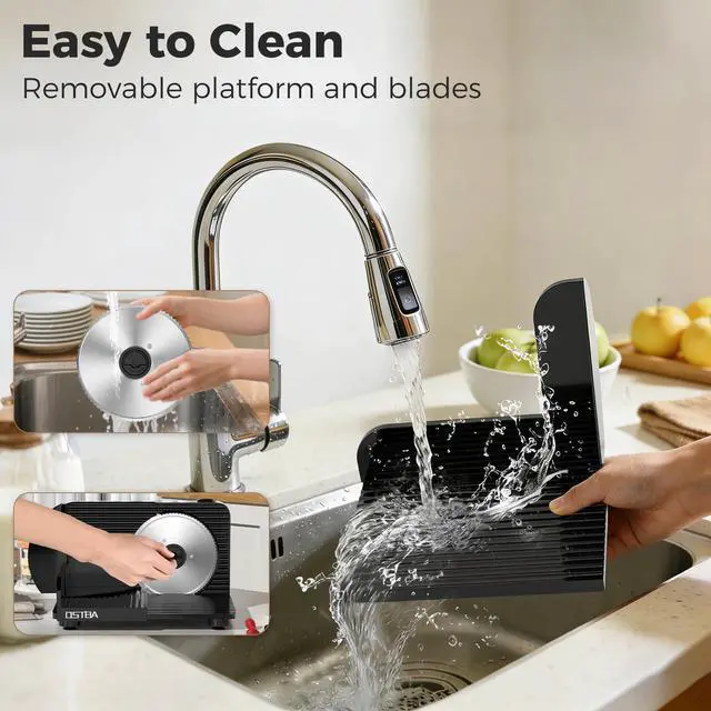 Alt view image 5 of 7 - Foldable Meat Slicer, 6.7 Stainless Steel Blades, 150W, Black