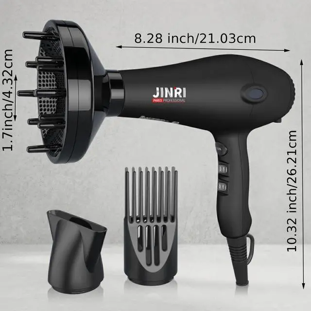 Alt view image 5 of 7 - 1875w Professional Tourmaline Hair Dryer, Salon Hair Blow Dryer