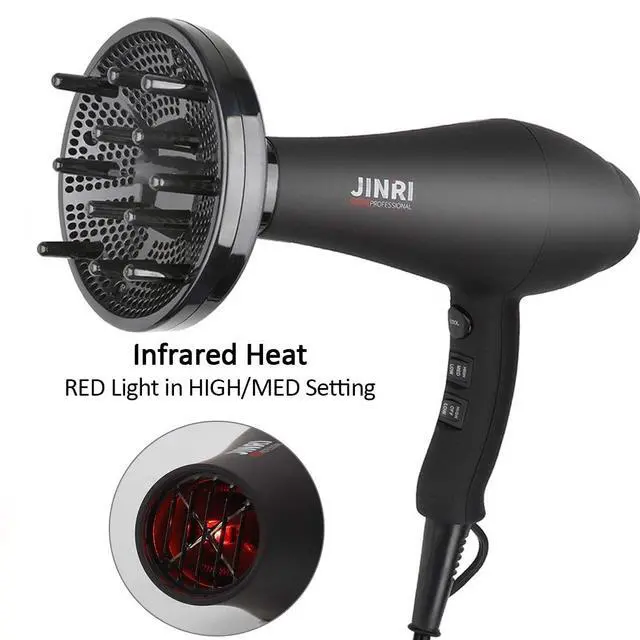 Alt view image 4 of 7 - Hair Dryer 1875W, Negative Ionic Fast Dry Low Noise Blow Dryer