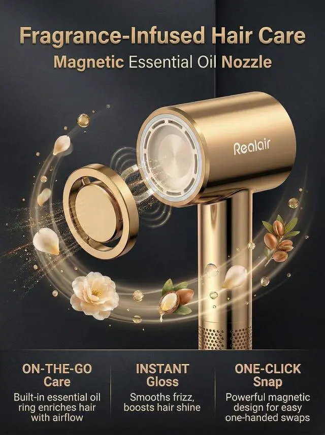 Alt view image 5 of 7 - High Speed Hair Dryer with Diffuser, 110,000 RPM Brushless Motor Ionic Blow Dryer for Fast Drying, 200M Negative Ions Quiet Lightweight Travel Hairdryer for Curly Hair