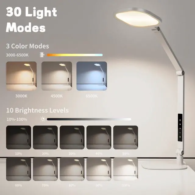 Alt view image 3 of 7 - LED Desk Lamp for Home Office, Soft Edge-lit Design, Modern Style