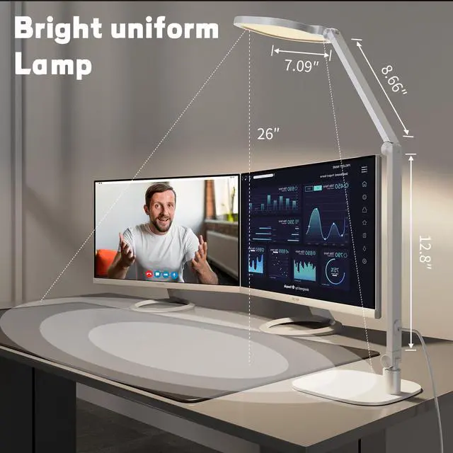 Alt view image 6 of 7 - LED Desk Lamp for Home Office, Soft Edge-lit Design, Modern Style