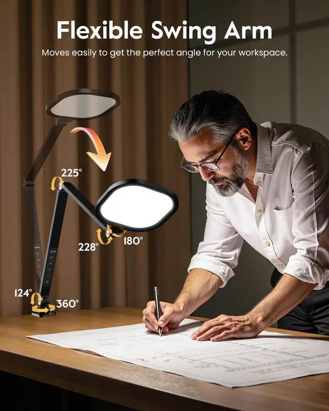 Alt view image 5 of 7 - LED Desk Lamp for Home Office with Clamp, Remote, 30 Modes