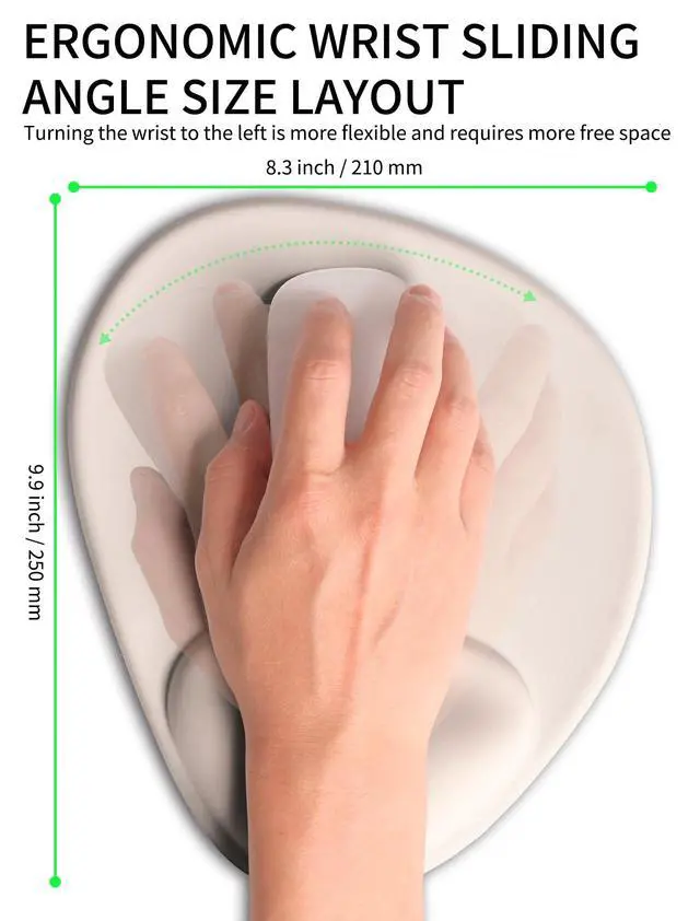 Alt view image 4 of 6 - Palm-Rest and Wrist-Hugging Mouse Pad Wrist Rest, Ergonomic Wrist Support with Curve Fitting Cushioned Memory Foam for Carpal Tunnel Pain Relief, 9.9 x 8.3 Inch, Love of Apricot White