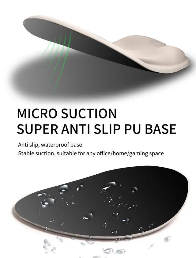 Alt view image 6 of 6 - Palm-Rest and Wrist-Hugging Mouse Pad Wrist Rest, Ergonomic Wrist Support with Curve Fitting Cushioned Memory Foam for Carpal Tunnel Pain Relief, 9.9 x 8.3 Inch, Love of Apricot White