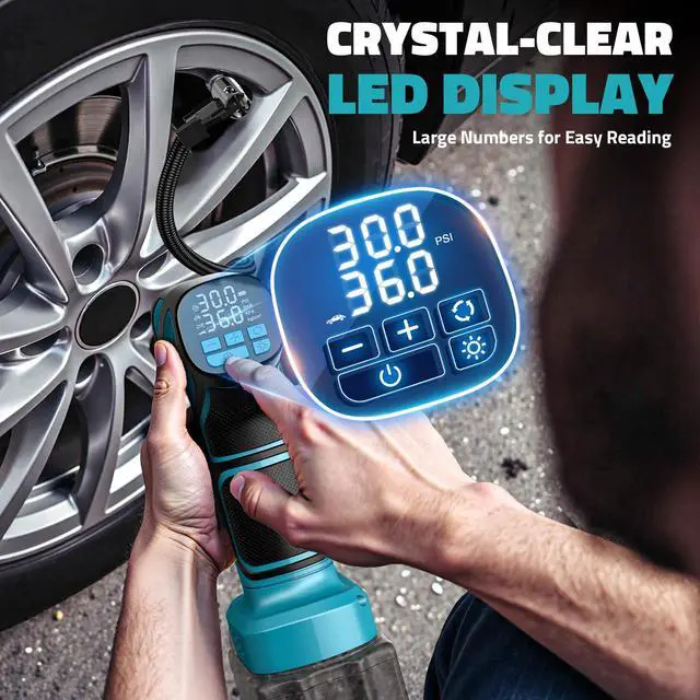 Alt view image 2 of 7 - 150PSI Cordless Tire Inflator Compatible with Makita 18V Battery
