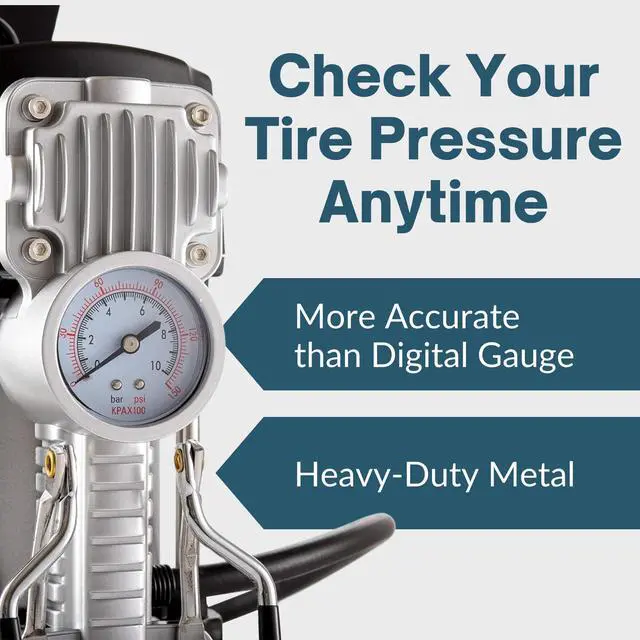 Alt view image 4 of 6 - 12V Air Compressor - Portable & Compact Tire Pump, 150 PSI Heavy-Duty Double Cylinder Tire Inflator with LED Flashlight, Ideal for SUVs, Off-Road, Trailer, Truck, Bike, Air Bed