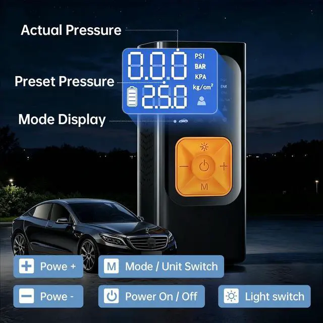Alt view image 5 of 7 - Tire Pump for Car Portable, 150 PSI Car Tire Air Pump 12V DC Car Plug