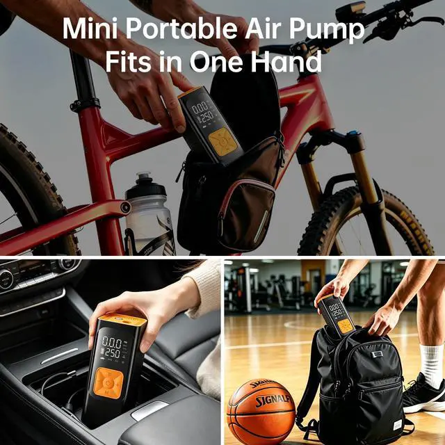 Alt view image 7 of 7 - Tire Pump for Car Portable, 150 PSI Car Tire Air Pump 12V DC Car Plug