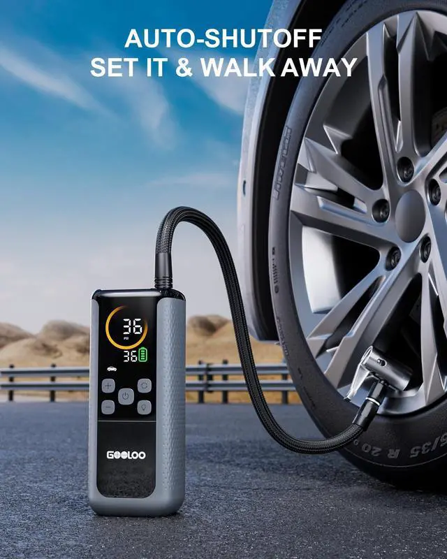 Alt view image 4 of 7 - GT160 DUAL Heavy-Duty Tire Inflator Portable Air Compressor