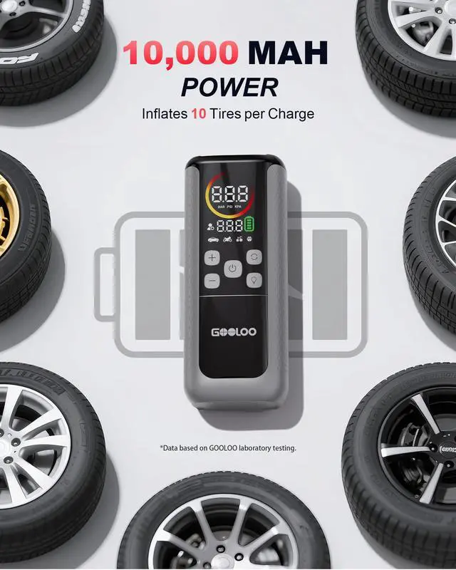 Alt view image 5 of 7 - GT160 DUAL Heavy-Duty Tire Inflator Portable Air Compressor