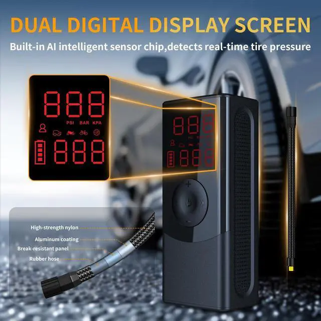 Alt view image 6 of 7 - Tire Inflator Portable Air Compressor,150PSI Cordless Air Pump for Car