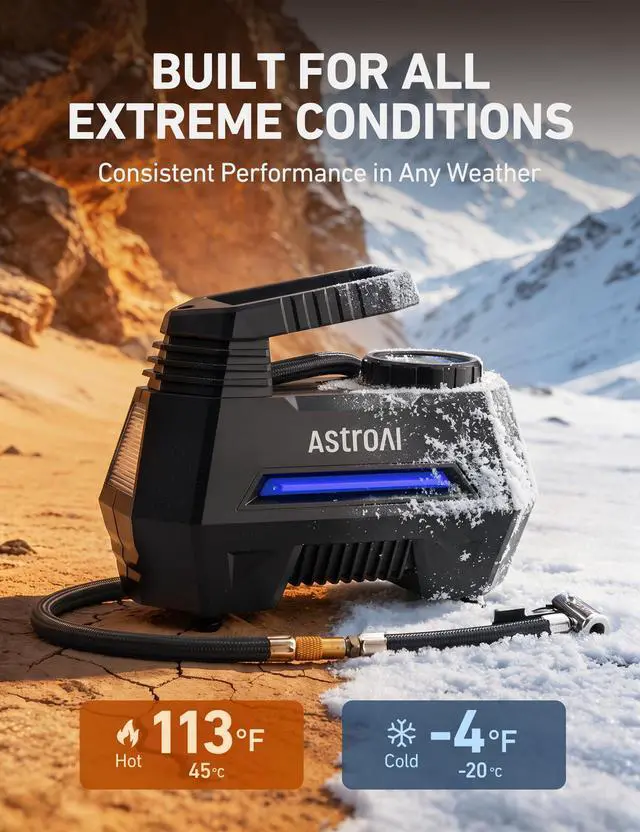 Alt view image 6 of 7 - AIRUN H Tire Inflator Portable Air Compressor,Fast Inflation Electric Air Pump for Car Tires-Car Accessories,9.8Ft Cord-12VDC-Powered Auto Shut-Off with Digital Pressure Gauge,LED Light,Blue