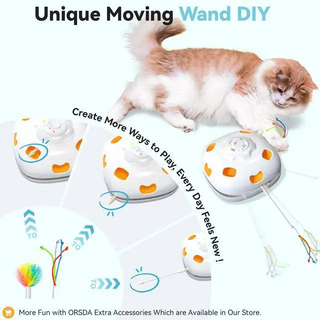Alt view image 7 of 7 - Interactive Cat Toys for Indoor Cats, 5-in-1 Hide and Seek Kitten Toys, Interactive Automatic Rechargeable Electric,Whack-A-Mole Exercise Kicker Toy for Indoor Cats