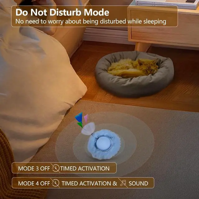 Alt view image 6 of 6 - Interactive Cat Toys Ball, Automatic Fast Rolling Ball in Pouch, Hide and Seek for Indoor Cats, Motion Chirping Activated Moving Toy, 5 Holes Mat Mouse Catching Game