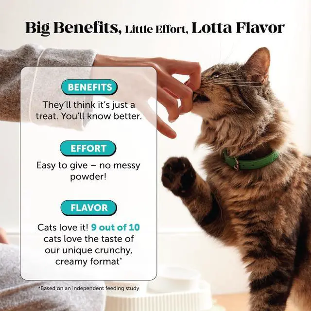 Alt view image 5 of 7 - Cat Calming Treats for Anxiety Relief - Dual Texture Crunchy Creamy Calming Chews for Cats - Feline Stress Relief Behavior Support for Travel, Vet Visits, Grooming, Separation Anxiety (30-Day Supply)