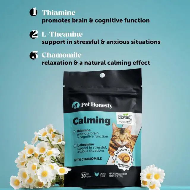 Alt view image 4 of 7 - Cat Calming Treats for Anxiety Relief - Dual Texture Crunchy Creamy Calming Chews for Cats - Feline Stress Relief Behavior Support for Travel, Vet Visits, Grooming, Separation Anxiety (30-Day Supply)
