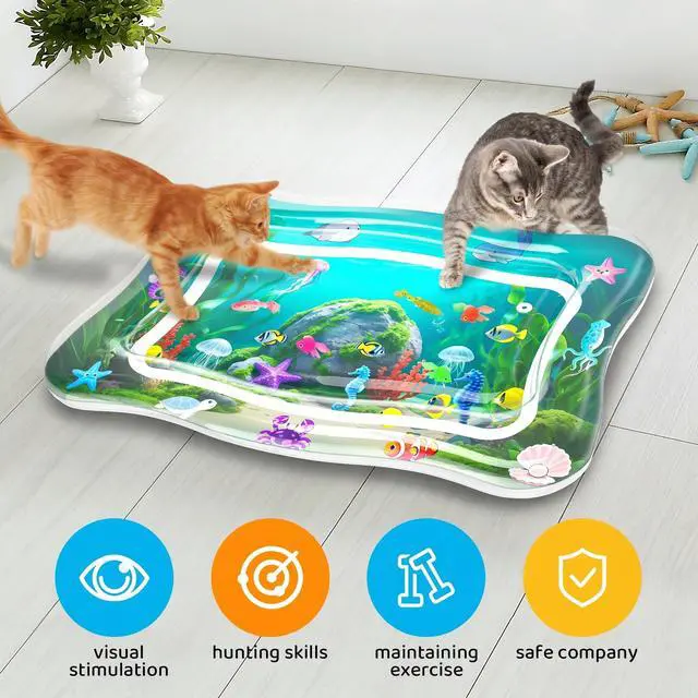 Alt view image 4 of 7 - Interactive Cat Toys for Indoor Cats Water Mat with Floating Fish