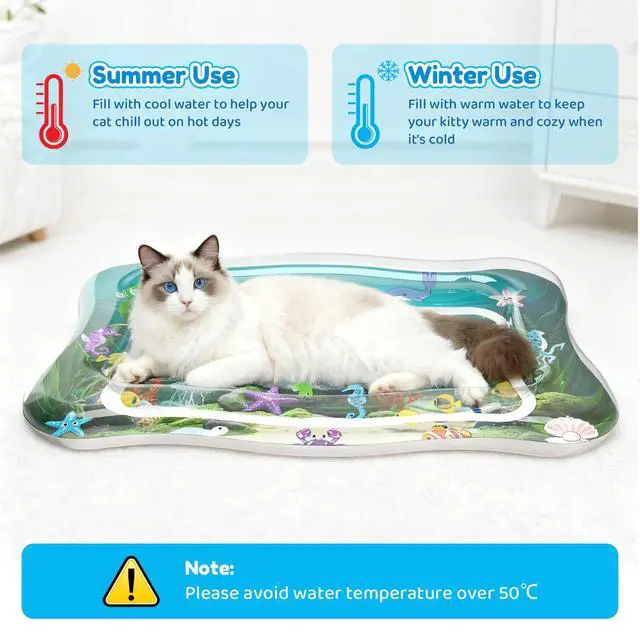 Alt view image 6 of 7 - Interactive Cat Toys for Indoor Cats Water Mat with Floating Fish